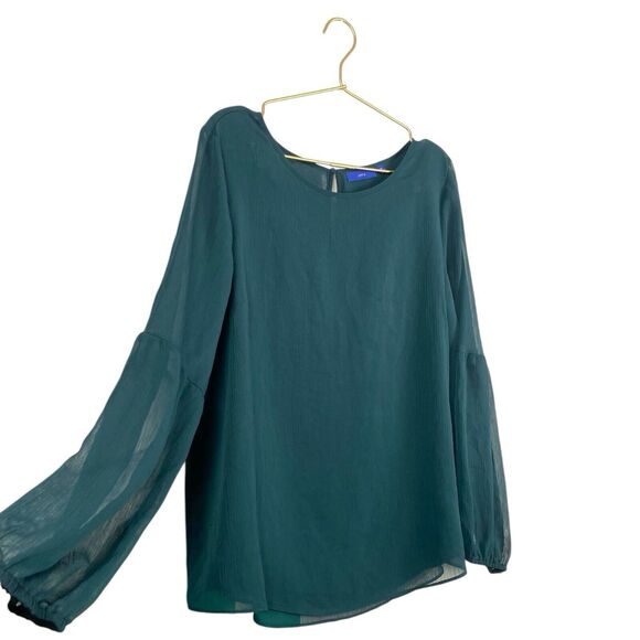Apt. 9 Women’s Blouse Size Green XL Sleeve Sheer 145 - Picture 2 of 6
